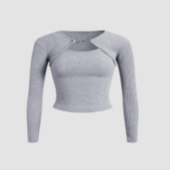 Commense Sweaters - Commense Mauve Shrug Knit Two-Piece Matching Set (Top)